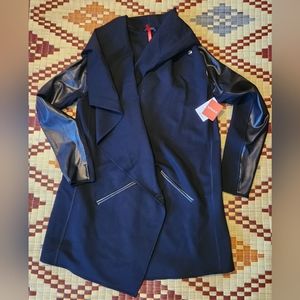 Spanx Drap Front Jacket. Black Sz L.